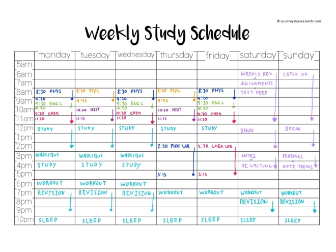 Weekly Study Schedule PDF_0